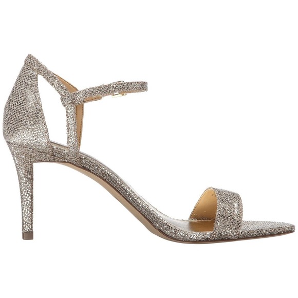 MICHAEL Michael Kors Simone Mid Glitter Sandal Silver Sand 5.5/6/9/11 New - Picture 4 of 8